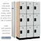 Salsbury Industries Wardrobe Locker, 45" W, 18" D, 76" H, (3) Wide, (9) Openings, Gray 23368GRY - alternate 5